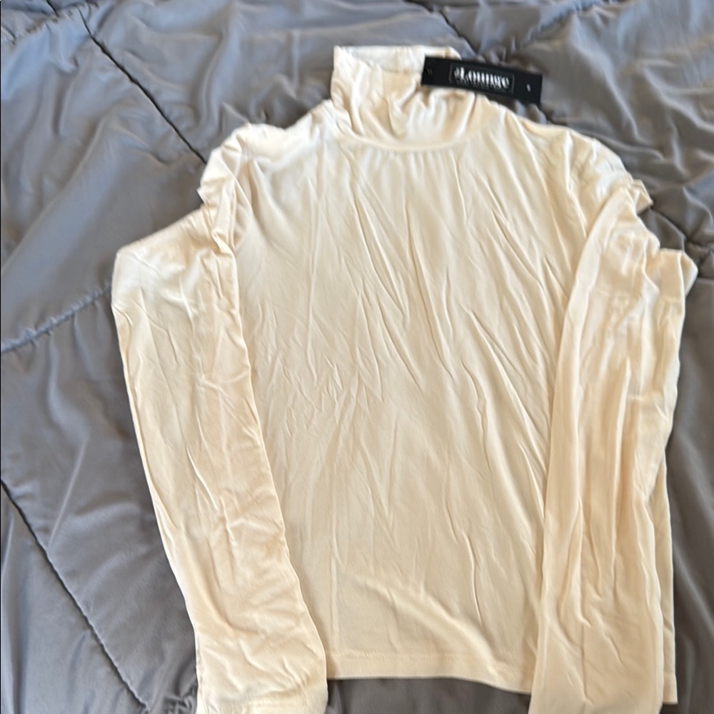 The Lounge High Neck Beige Top Size Medium but fits like a tight small NWT